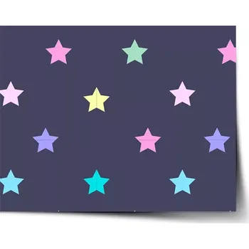 Plakát Sablio Plakát Hvězdy na modré - 60x40 cm
