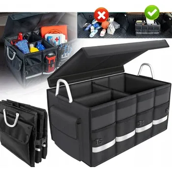 Organizér do auta TAŠKA DO KUFRU ORGANIZÉR DO AUTA SKLÁDACÍ S UCHYTY MODRÁ