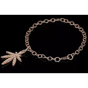 Náramek Stříbrný náramek Ag 6,8 g řetízek a list