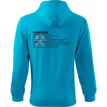Pánská mikina FAJRONTOLOGIE - Mikina s kapucí na zip trendy zipper - 2XL ( Světlý tyrkys )