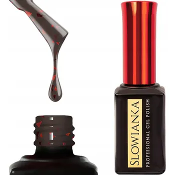 Lak na nehty Slowianka Hybridní lak na nehty Manicure 10g 502 Červené vločky Rybí síť