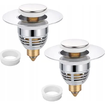 Sifon Zátka s přepadem klik-klak kulatý UMA stříbrná