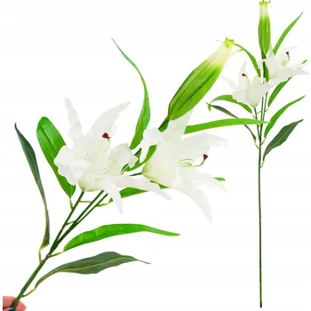 umělá květina BÍLÁ LILIE UMĚLÉ KVĚTINY VĚTVIČKA LILIE bílá