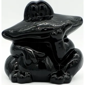 Pokladnička KERAMICKÉ POKLADNIČKA K ROZBITÍ LAKOVANÁ ČERNÁ VELKÁ - SKVĚLÝ DÁREK