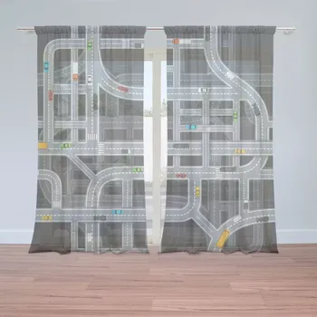 Záclona Sablio Záclony Dětská autodráha: 2ks 150x250cm