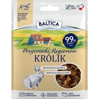 Pamlsek pro psa BALTICA POLOMĚKKÉ POCHOUTKY KRÁLÍK 30G MONOPROTEINOVÉ 100% PŘÍRODNÍ