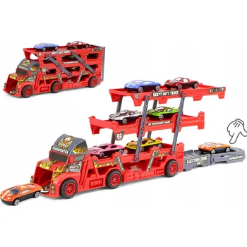 autíčko Sada Náklaďák Tir Autopřepravník s Vystřelovačem a 6 Autíčky Auta Autíčka