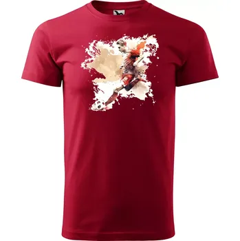 Pánská móda Sablio Tričko s potiskem Fotbalista 2 - červené 4XL