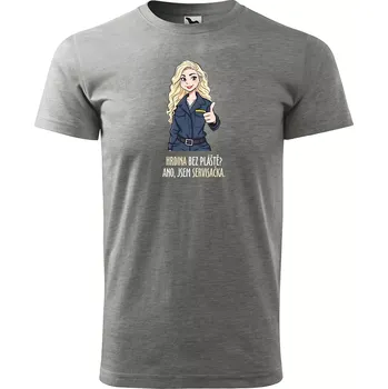 Pánské tričko Sablio Tričko s potiskem Ano, jsem servisačka - šedé XL