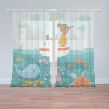 Záclona Sablio Záclony Mořský svět: 2ks 150x250cm