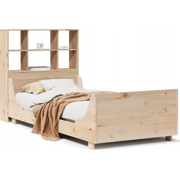 Postel Postel s knihovnou bez matrace 90 x 200 cm masivní dřevo