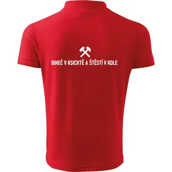 Pánská košile BINEĆ V KSICHTĚ A ŠTĚSTÍ V KOLE﻿ - Polokošile pánská Pique Polo 203 - 2XL ( Červená )