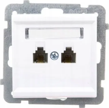 Elektrická zásuvka TELEFONNÍ ZÁSUVKA RJ12 DVOJITÁ OSPEL SONATA GPT-2RN/m/75 BÍLÁ MATNÁ