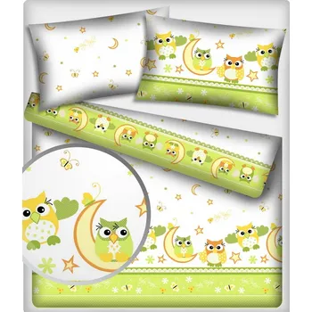 Bavlněné látky, metráž. Sovy Zelené na Bílém