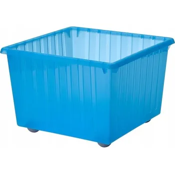 Úložný box IKEA VESSLA Úložný box na kolečkách, modrý 39x39 Cm