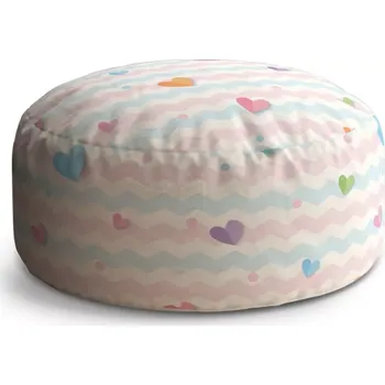 Taburet Sablio Taburet Circle Barevná srdíčka: 38x48 cm