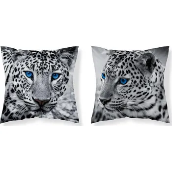 Polštář DETEXPOL Povlak na polštářek Leopard černobílá Polyester, 40/40 cm