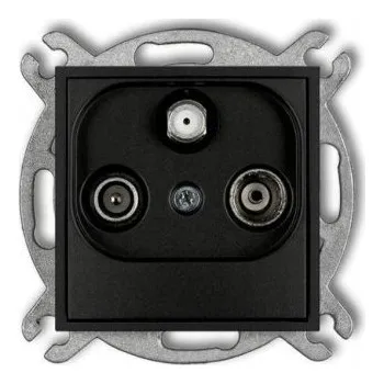 Elektrická zásuvka ICON Anténní zásuvka RTV-SAT koncová 1,5dB černá matná 12IGS