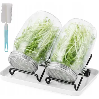 Sklenice 2x NAKLIČOVACÍ NÁDOBA SKLENICE NA KLÍČENÍ SEMEN KLÍČKY SKLENĚNÉ SKLENIČKY SADA