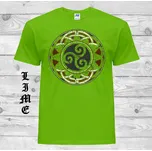 panske-levne-bavlnene-tricko-digi-potisk-keltsky-kruh-triskel Barva: Lime - limetková, velikost: 164