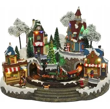 Vánoční dekorace Vánoční městečko LED 23x18x30cm