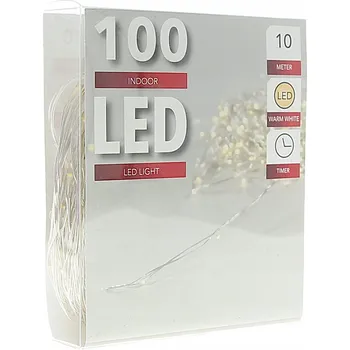 Vánoce VÁNOČNÍ OSVĚTLENÍ NA STROMEČEK 100 LED SVĚTELNÝ ŘETĚZ NA BATERIE DÉLKA 10M DEKORACE