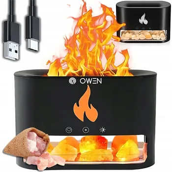 Zvlhčovač vzduchu ZVLHČOVAČ VZDUCHU KOMÍN NOČNÍ LAMPA OHNIŠTĚ PLAMEN HIMÁLAJSKÁ SŮL