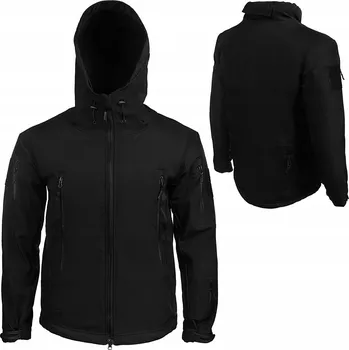Pánská softshellová bunda Taktická softshellová bunda - Fleece, 8 kapes, s kapucí, černá, XL