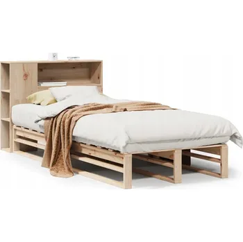 Postel Postel s knihovnou bez matrace 100 x 200 cm masivní dřevo