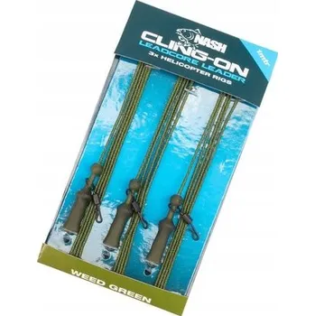 Nash Cling-On Leadcore Leader s Klipem na Olovo 1m - Weed (Řasy)