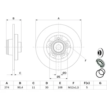 Brzdový kotouč Brzdový kotouč BOSCH 0 986 479 F30