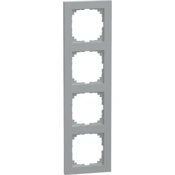 vypínač Rámeček Merten M-Pure, čtyřnásobný, aluminium, matný plast MEG4040-3660