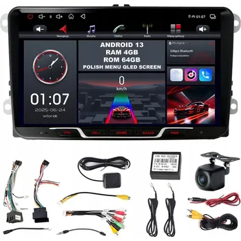 Autorádio ANDROID 13 RÁDIO pro VW POLO V 5 (2009-2017) s CARPLAY, ANDROID AUTO, WIFI, 4GB/64GB