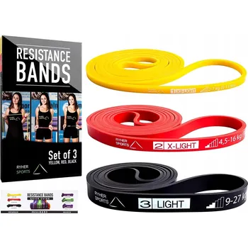 P/22 Ryher Fitness Odporová guma / posilovací guma na shyby, cvičení, CrossFit 3 kusy