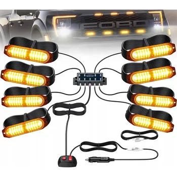 Maják 8X VÝSTRAŽNÉ SVĚTLO MAJÁK STROBOSKOP PRO ASISTENČNÍ SLUŽBU 12 24V