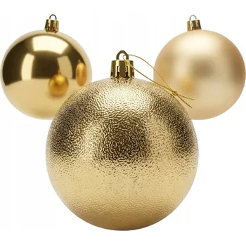 Vánoční dekorace BOMBKI CHOINKOWE złote 6 cm zestaw 16 sztuk nerozbitné ozdoby na stromeček