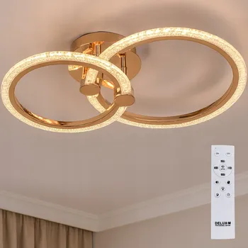 STROPNÍ SVÍTIDLO zlatá glamour LUSTR STROPNÍ SVÍTIDLO LED + DÁLKOVÝ OVLADAČ do ložnice