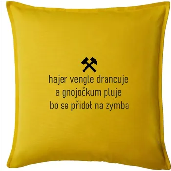 Polštář Hajer vengle drancuje a gnojočkum pluje bo se přidoł na zymba - Polštář 50x50 - 50x50 - Pouze potah ( Žlutá )