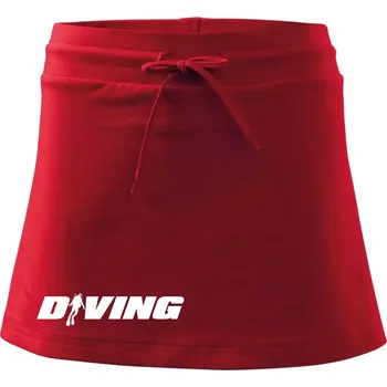 Dámská sukně Diving nápis potápěč - Sportovní sukně - two in one - S ( Červená )