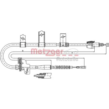 Lanko parkovací brzdy Tažné lanko, parkovací brzda METZGER 17.6021