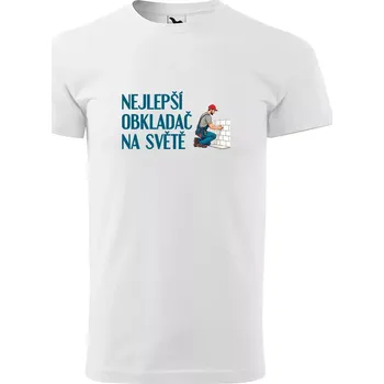 Pánské tričko Sablio Tričko s potiskem Nejlepší obkladač na světě - bílé S