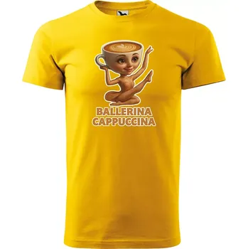 Sablio Tričko s potiskem Ballerina cappuccina - Italian Brainrot - žluté L