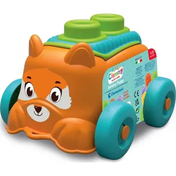 Hračka pro nejmenší Clemmy baby soft - Senzorické tahací štěňátko a 4 kostky