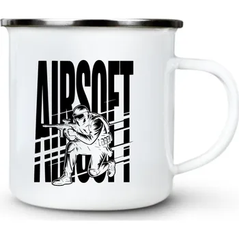 Shadow airsoft, černý potisk - Plechový hrnek VELKÝ 400ml (500 ml po okraj) - 400 ml