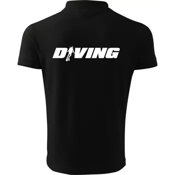 Pánská košile Diving nápis potápěč - Polokošile pánská Pique Polo 203 - 3XL ( Černá )