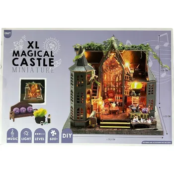 Obraz Miniaturní domeček VELKÝ MAGICKÝ ZÁMEK DIY, LED osvětlení, hudba, SESTAV SI SÁM