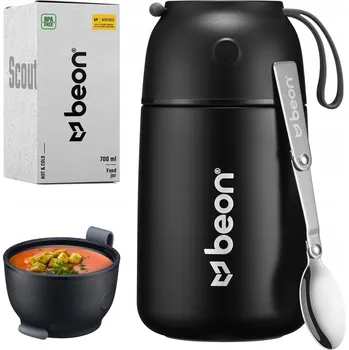 Termoska Termoska na jídlo Beon Scout 0,70 l černá hliníková s dvojitou stěnou
