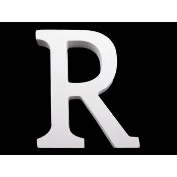 Party dekorace Dřevěná dekorace písmena abecedy, malé, 17 "R" bílá sněžná