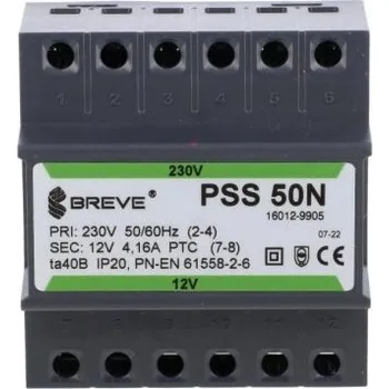 Transformátor BREVE JEDNOFÁZOVÝ TRANSFORMÁTOR IP30 NA LIŠTU TH35 16012-9905