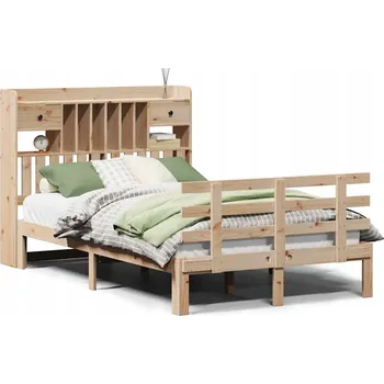 Postel Postel s knihovnou bez matrace 135 x 190 cm masivní borovice